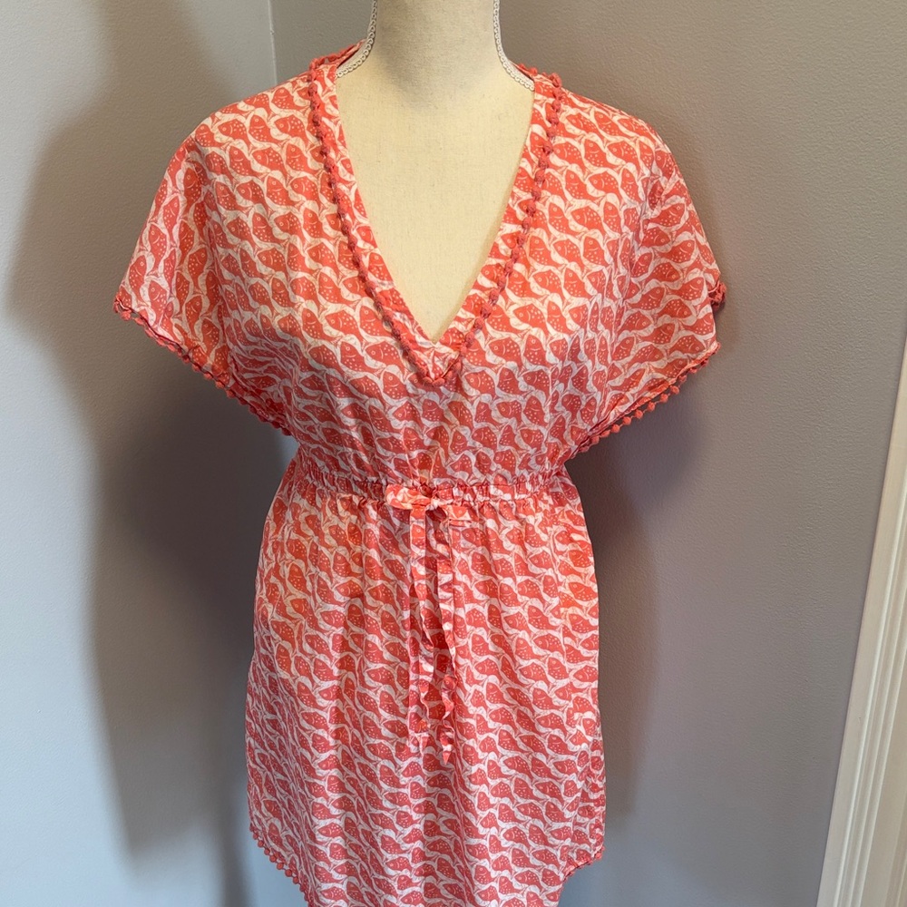 Vineyard Vines Pink Whale Print Swim Cover-Up